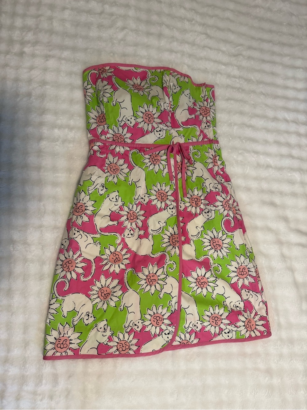 Lilly Pulitzer vintage white label strapless dress size 4